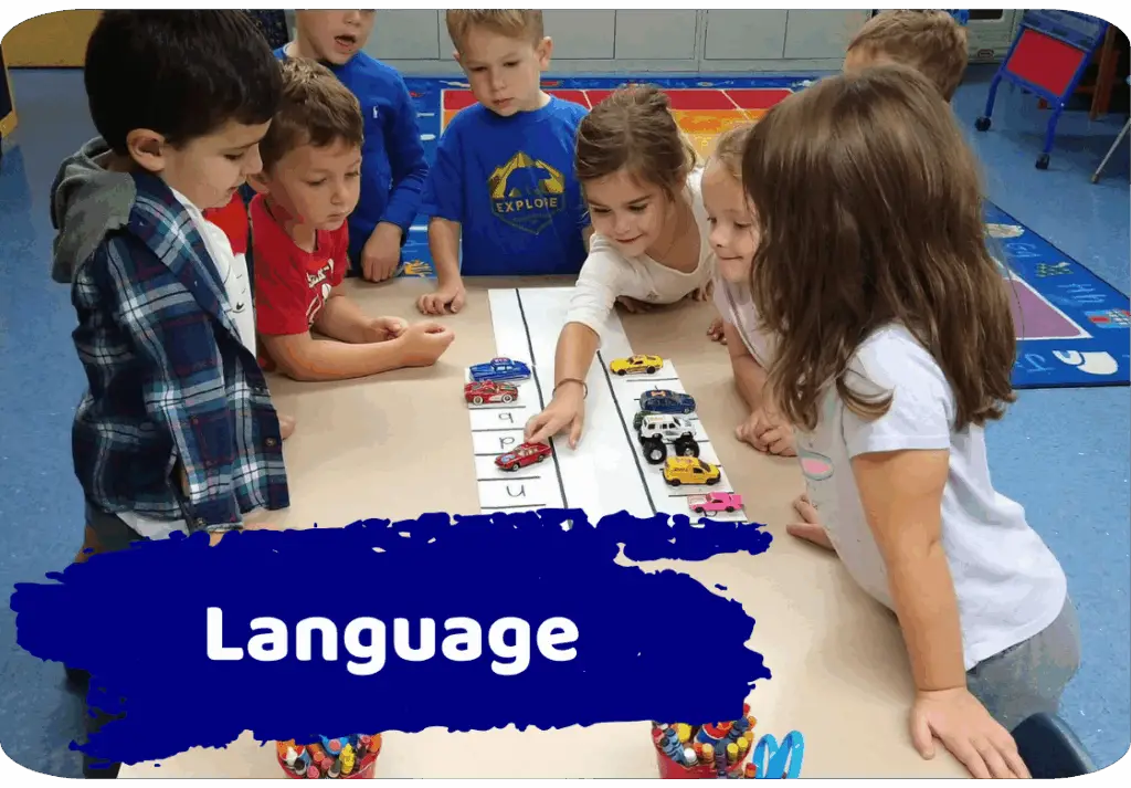 Play and Learn Preschool students practicing language.